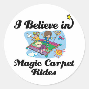 ik geloof in magische tapijt ritten ronde sticker