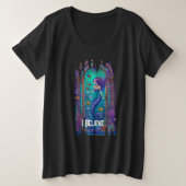 Ik geloof in Mermaids Grote Maat T-shirt (Design voorkant)