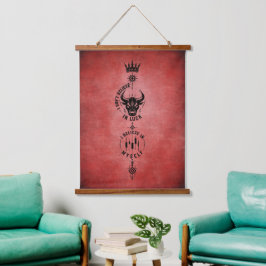 Ik geloof in mezelf Crimson Red Trader Symbool Hangend Wandkleed