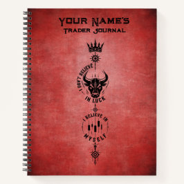 Ik geloof in mezelf Crimson Red Trader Symbool Notitieboek