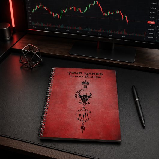 Ik geloof in mezelf Crimson Red Trader Symbool Planner