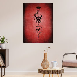 Ik geloof in mezelf Crimson Red Trader Symbool Poster