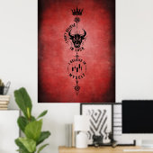 Ik geloof in mezelf Crimson Red Trader Symbool Poster (Thuiskantoor)