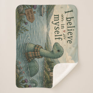 Ik geloof in mezelf dromerige Loch Ness Monster Sherpa Deken