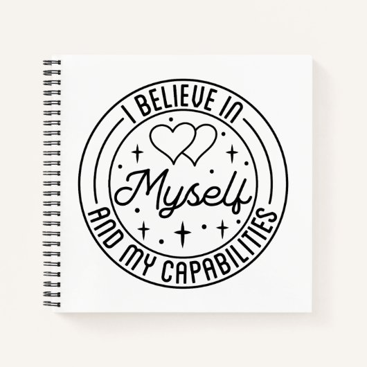 Ik geloof in mezelf en mijn mogelijkheden notitieboek (Voorkant)
