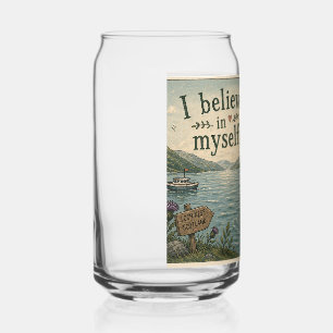 Ik geloof in mezelf grillige Loch Ness Monster Blikvorm Glas