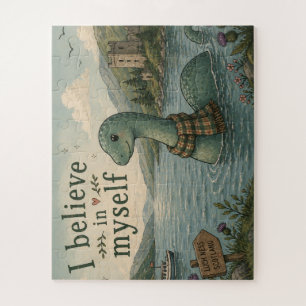 Ik geloof in mezelf grillige Loch Ness Monster Legpuzzel