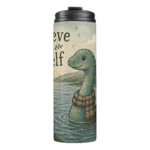 Ik geloof in mezelf grillige Loch Ness Monster Thermosbeker