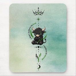 Ik Geloof in Mezelf Mint Waterverf Stier Trader Muismat