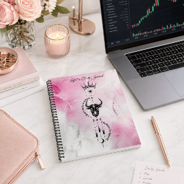 Ik Geloof in Mezelf Roze Marmer Trader Symbool Notitieboek