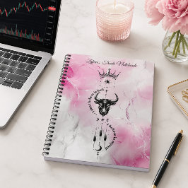 Ik Geloof in Mezelf Roze Marmer Trader Symbool Notitieboek
