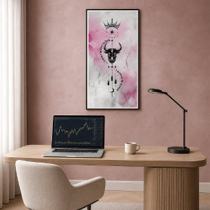 Ik Geloof in Mezelf Roze Marmer Trader Symbool Perfect Poster
