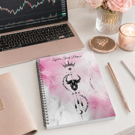 Ik Geloof in Mezelf Roze Marmer Trader Symbool Planner