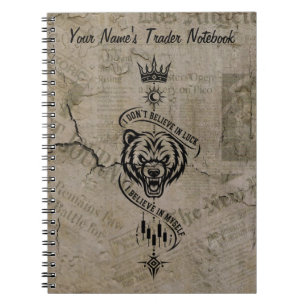 Ik geloof in mezelf Vintage Parchment Bear Trader Notitieboek