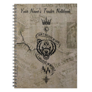 Ik geloof in mezelf Vintage Parchment Bear Trader Notitieboek