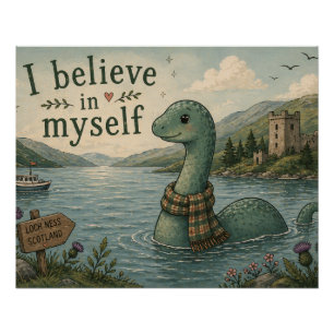 Ik geloof in mezelf wonderlijke Loch Ness Monster Perfect Poster
