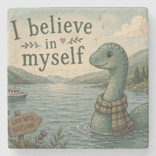 Ik geloof in mezelf wonderlijke Loch Ness Monster Stenen Onderzetter