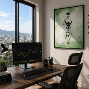 Ik Geloof in Mijzelf Groen Waterverf Trader Symboo Poster