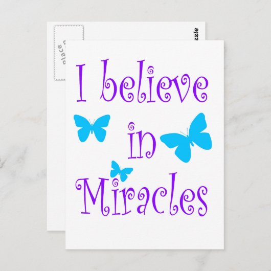 Ik geloof in Miracles Briefkaart (Voorkant / Achterkant)