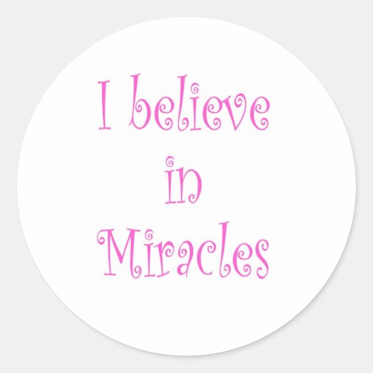 Ik geloof in Miracles Ronde Sticker (Voorkant)
