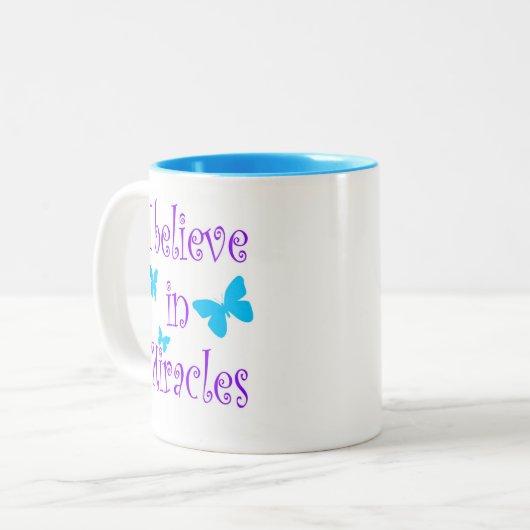 Ik geloof in Miracles Tweekleurige Koffiemok (Voorkant links)