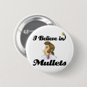 ik geloof in mullets ronde button 5,7 cm (Voorkant /achterkant)