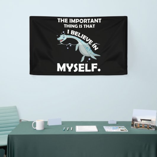 Ik geloof in Myself Loch Ness Monster Nessie Spandoek (Beurs)