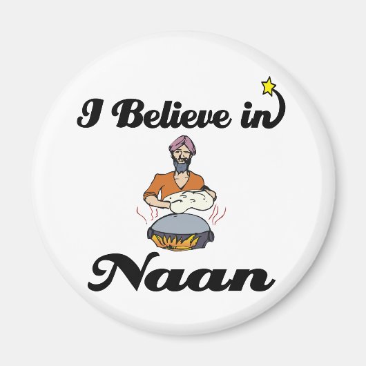 Ik geloof in naanbrood magneet (Voorkant)