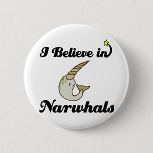 ik geloof in narwals ronde button 5,7 cm