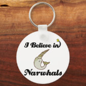 ik geloof in narwals sleutelhanger (Voorkant)