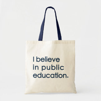 "Ik geloof in openbaar onderwijs" boodschappentas Tote Bag