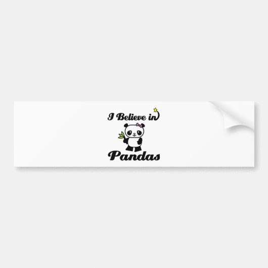 ik geloof in pandas bumpersticker (Voorkant)