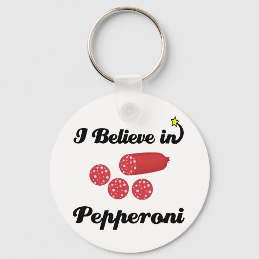 ik geloof in pepperoni sleutelhanger (Voorkant)