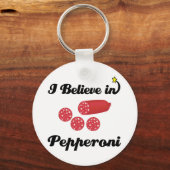 ik geloof in pepperoni sleutelhanger (Voorkant)