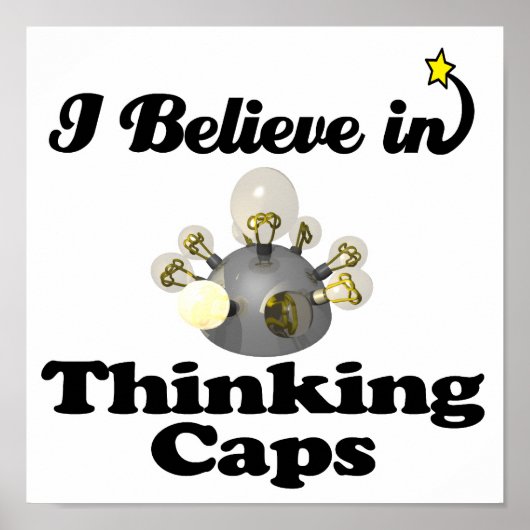 ik geloof in petten denken poster (Voorkant)
