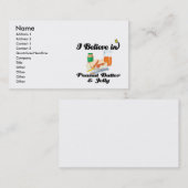 ik geloof in pindakaas en gelei visitekaartje (Voorkant / Achterkant)