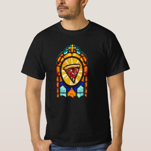 Ik geloof in pizza t-shirt (Voorkant)