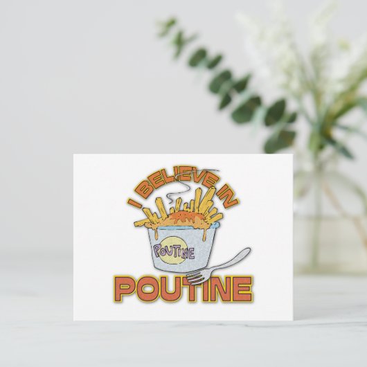 Ik geloof in Poutine Briefkaart (Staand voorkant)