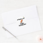 ik geloof in reddingsvesten ronde sticker (Envelop)