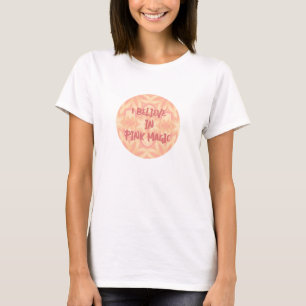 Ik geloof in roze magische bloemencaleidoscoop t-shirt