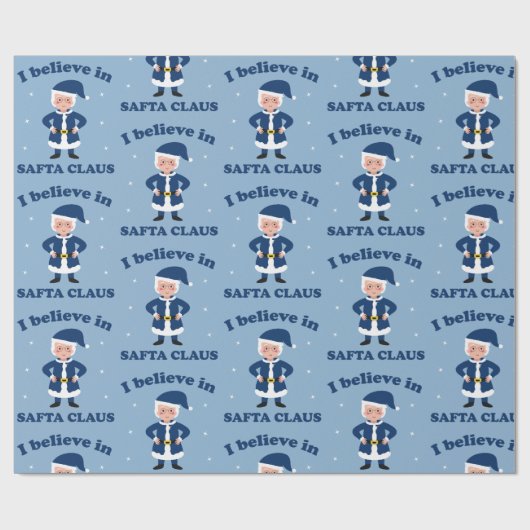 Ik geloof in Safta Claus - Cute Chanukah Cadeaupapier (Vlak)