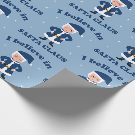 Ik geloof in Safta Claus - Cute Chanukah Cadeaupapier (Hoek)