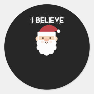 Ik geloof in Santa Claus Funny Kerstmis Ronde Sticker