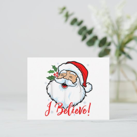 Ik geloof in Santa Claus T-Shirt Funny Kersth Briefkaart (Staand voorkant)