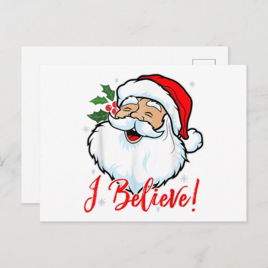 Ik geloof in Santa Claus T-Shirt Funny Kersth Briefkaart (Voorkant / Achterkant)