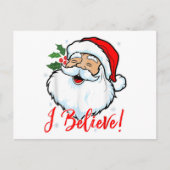 Ik geloof in Santa Claus T-Shirt Funny Kersth Briefkaart (Voorkant)