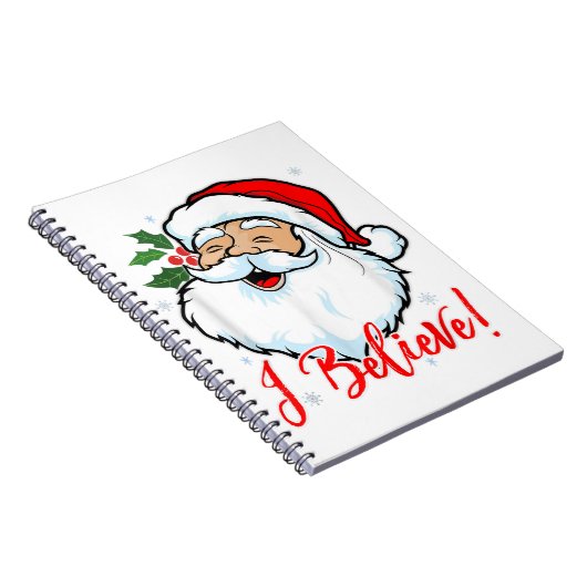 Ik geloof in Santa Claus T-Shirt Funny Kersth Notitieboek (Rechterzijde)