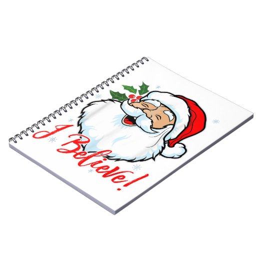 Ik geloof in Santa Claus T-Shirt Funny Kersth Notitieboek (Linkerzijde)