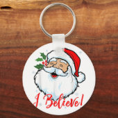 Ik geloof in Santa Claus T-Shirt Funny Kersth Sleutelhanger (Voorkant)