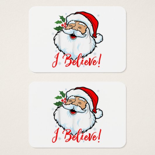 Ik geloof in Santa Claus T-Shirt Funny Kersth Visitekaartje (Voorkant /achterkant)